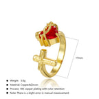 Anillo Sagrado Corazón y Cruz: Devoción Fiel y Simbolismo Elegante para el Uso Diario