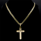 Collar de Cruz Declarativa: Artesanía Audaz y Símbolo Espiritual para un Estilo Impulsado por la Fe