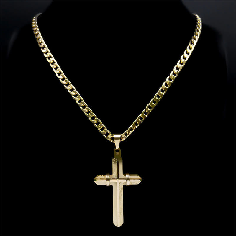 Collar de Cruz Declarativa: Artesanía Audaz y Símbolo Espiritual para un Estilo Impulsado por la Fe