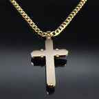 Collar de Cruz Declarativa: Artesanía Audaz y Símbolo Espiritual para un Estilo Impulsado por la Fe
