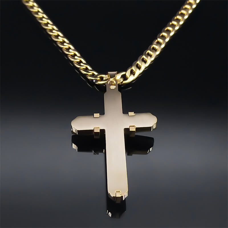 Collar de Cruz Declarativa: Artesanía Audaz y Símbolo Espiritual para un Estilo Impulsado por la Fe
