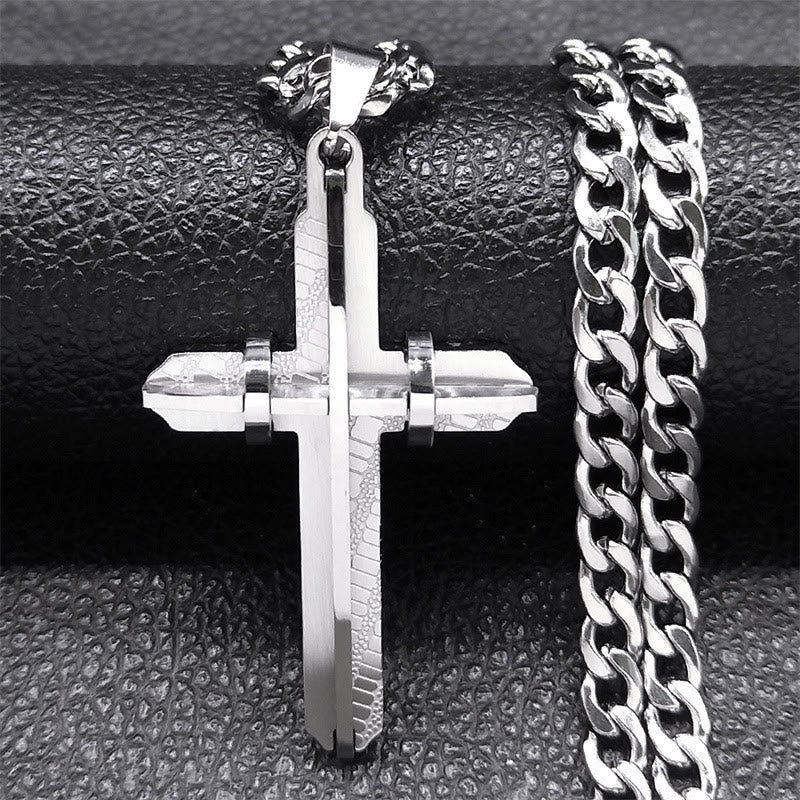 Collar de Cruz Declarativa: Artesanía Audaz y Símbolo Espiritual para un Estilo Impulsado por la Fe