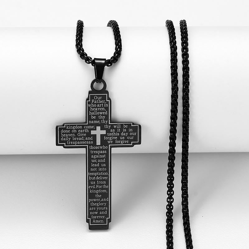 Collar con Colgante de Cruz de Escritura: Versículo Bíblico y Devoción Fiel