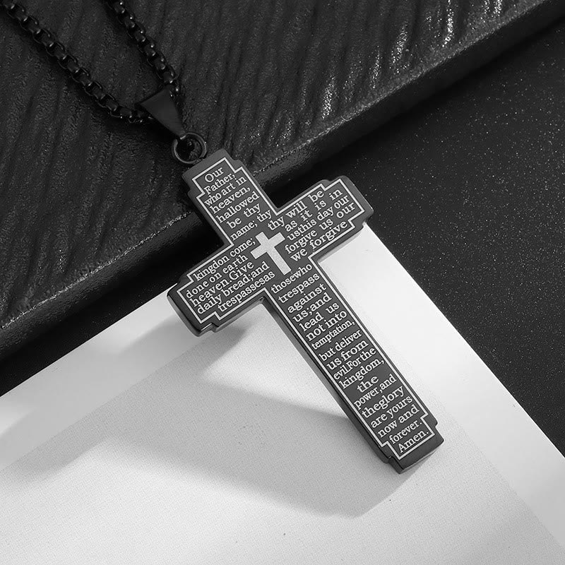 Collar con Colgante de Cruz de Escritura: Versículo Bíblico y Devoción Fiel