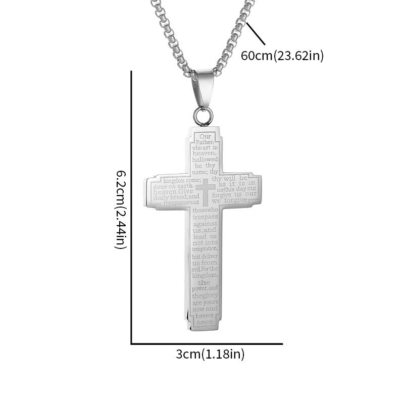Collar con Colgante de Cruz de Escritura: Versículo Bíblico y Devoción Fiel