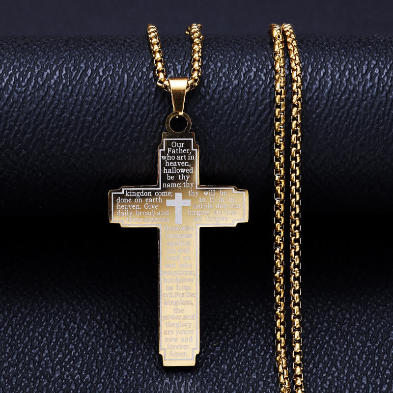 Collar con Colgante de Cruz de Escritura: Versículo Bíblico y Devoción Fiel