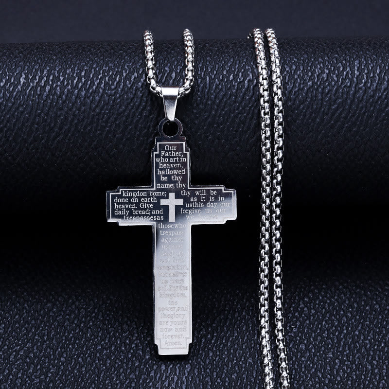Collar con Colgante de Cruz de Escritura: Versículo Bíblico y Devoción Fiel