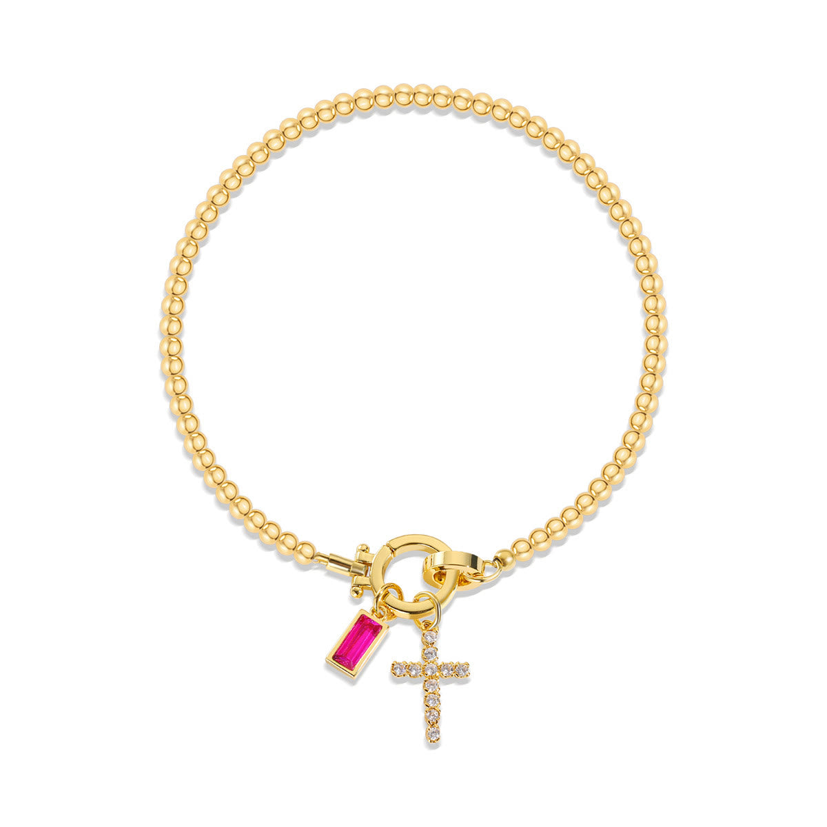Pulsera Cruz de Piedra de Nacimiento: Identidad Impulsada por la Fe y Devoción Atemporal