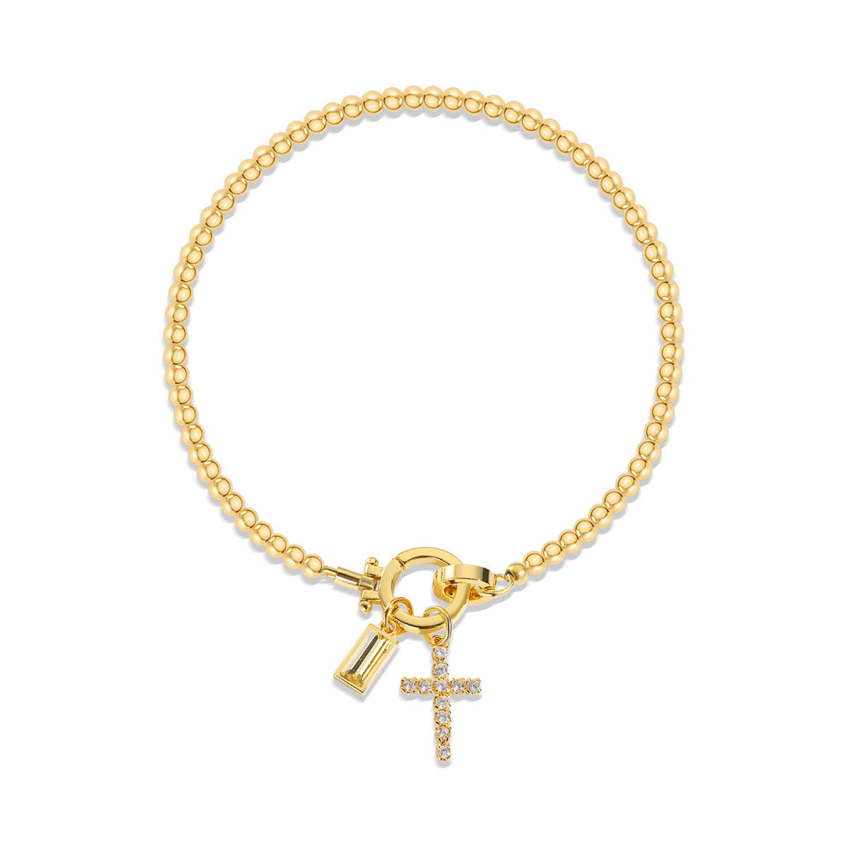 Pulsera Cruz de Piedra de Nacimiento: Identidad Impulsada por la Fe y Devoción Atemporal