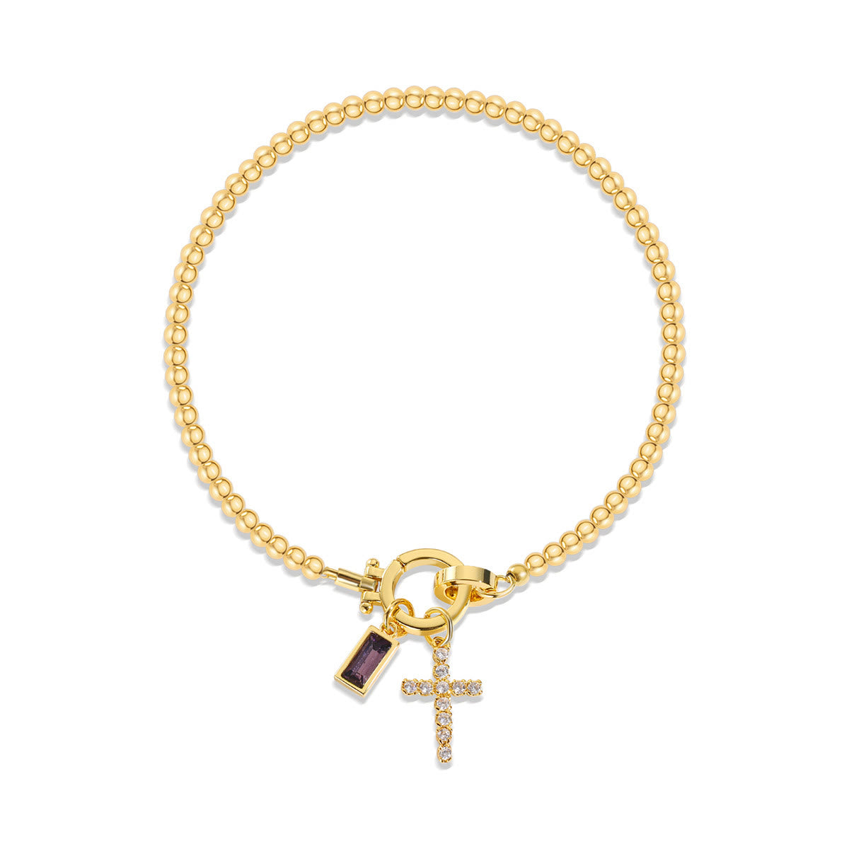 Pulsera Cruz de Piedra de Nacimiento: Identidad Impulsada por la Fe y Devoción Atemporal
