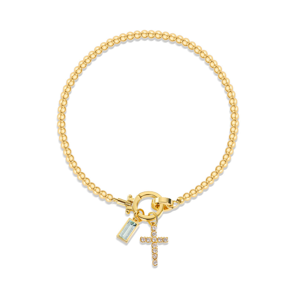 Pulsera Cruz de Piedra de Nacimiento: Identidad Impulsada por la Fe y Devoción Atemporal