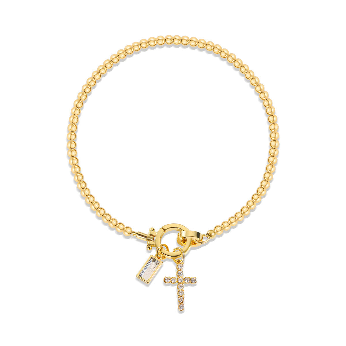 Pulsera Cruz de Piedra de Nacimiento: Identidad Impulsada por la Fe y Devoción Atemporal