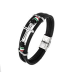 Pulsera de Cuero con Cruz: Fe Robusta y Devoción Estilosa para el Uso Diario