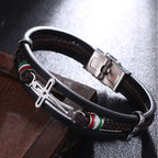 Pulsera de Cuero con Cruz: Fe Robusta y Devoción Estilosa para el Uso Diario
