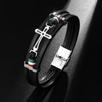 Pulsera de Cuero con Cruz: Fe Robusta y Devoción Estilosa para el Uso Diario