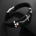Pulsera de Cuero con Cruz: Fe Robusta y Devoción Estilosa para el Uso Diario