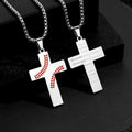 Collar Cruz con Costura de Béisbol: Devoción Atlética y Cita Inspiradora
