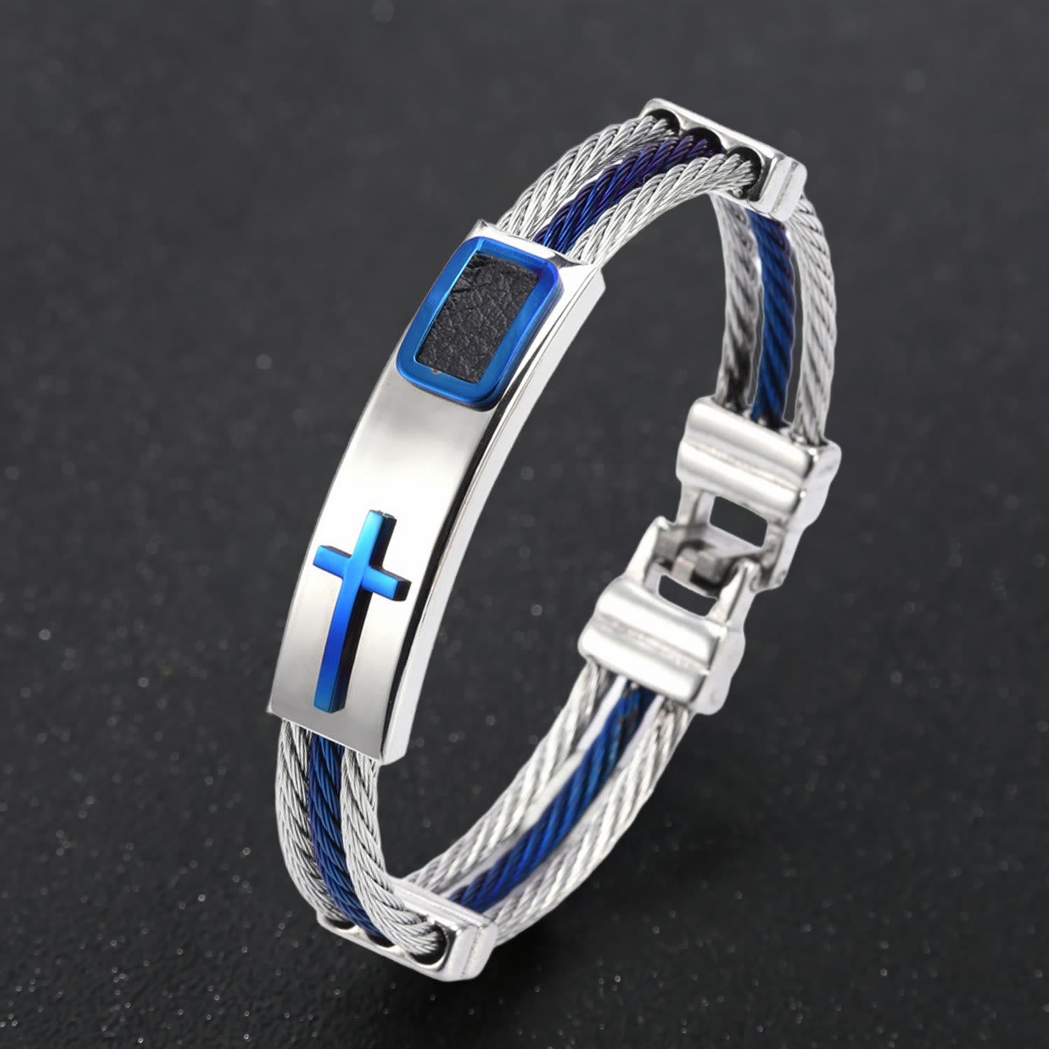 Pulsera de Cable Cruzado Multicolor: Estilo Impulsado por la Fe y Devoción Duradera