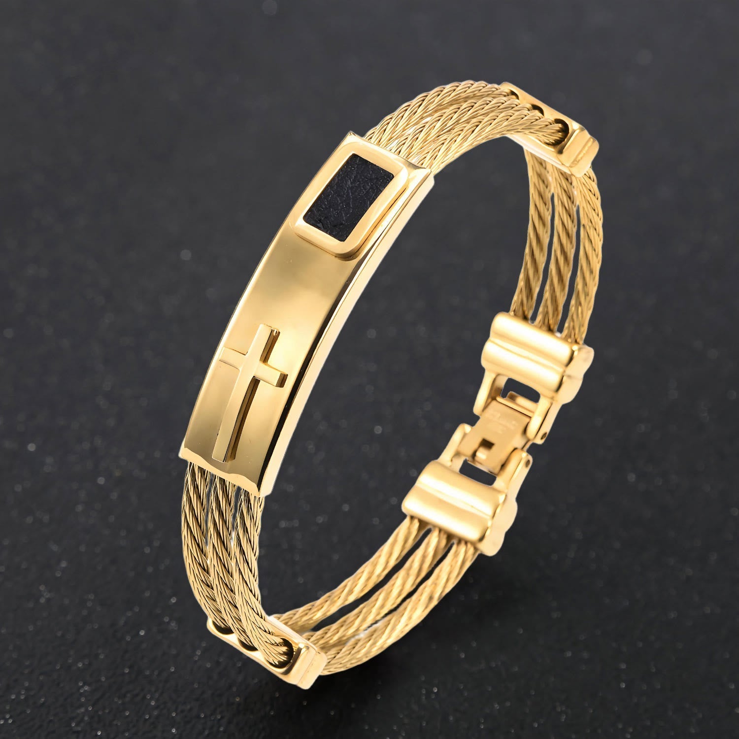 Pulsera de Cable Cruzado Multicolor: Estilo Impulsado por la Fe y Devoción Duradera