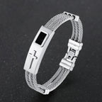 Pulsera de Cable Cruzado Multicolor: Estilo Impulsado por la Fe y Devoción Duradera