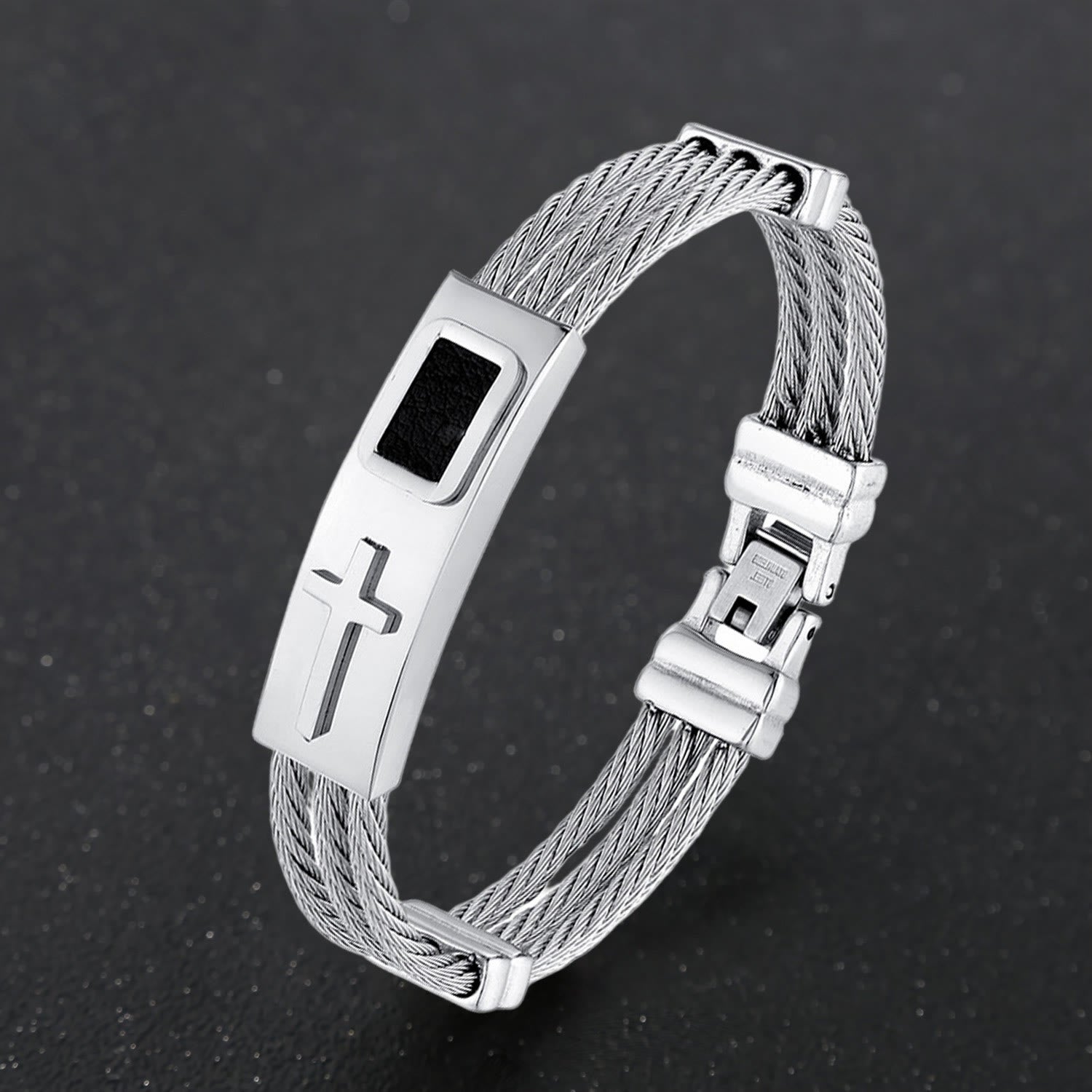 Pulsera de Cable Cruzado Multicolor: Estilo Impulsado por la Fe y Devoción Duradera
