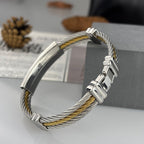 Pulsera de Cable Cruzado Multicolor: Estilo Impulsado por la Fe y Devoción Duradera