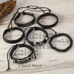 Juego de Pulseras de Cuero Impulsadas por la Fe de 6: Devoción y Expresión Estilosa