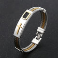 Pulsera de Cable Cruzado Multicolor: Estilo Impulsado por la Fe y Devoción Duradera