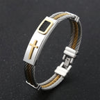 Pulsera de Cable Cruzado Multicolor: Estilo Impulsado por la Fe y Devoción Duradera