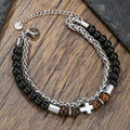 Pulsera de Ojo de Tigre y Ónix Negro: Identidad Impulsada por la Fe y Devoción Atemporal