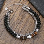 Pulsera de Ojo de Tigre y Ónix Negro: Identidad Impulsada por la Fe y Devoción Atemporal