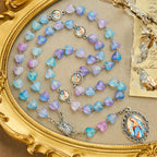 Rosario y Pulsera de Corazón Azul y Mariposa: Devoción y Espiritualidad Artística