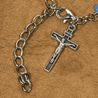 Rosario y Pulsera de Corazón Azul y Mariposa: Devoción y Espiritualidad Artística