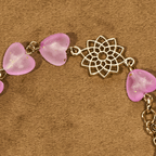 Rosario de Corazón Rosa y Mariposa, Pulsera: Devoción y Espiritualidad Artística