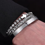 Conjunto de Pulseras de Cruz Apilables: Integración de Fe a la Moda