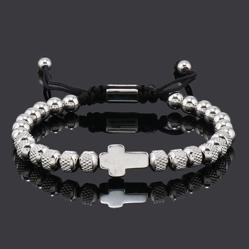 Conjunto de Pulseras de Cruz Apilables: Integración de Fe a la Moda