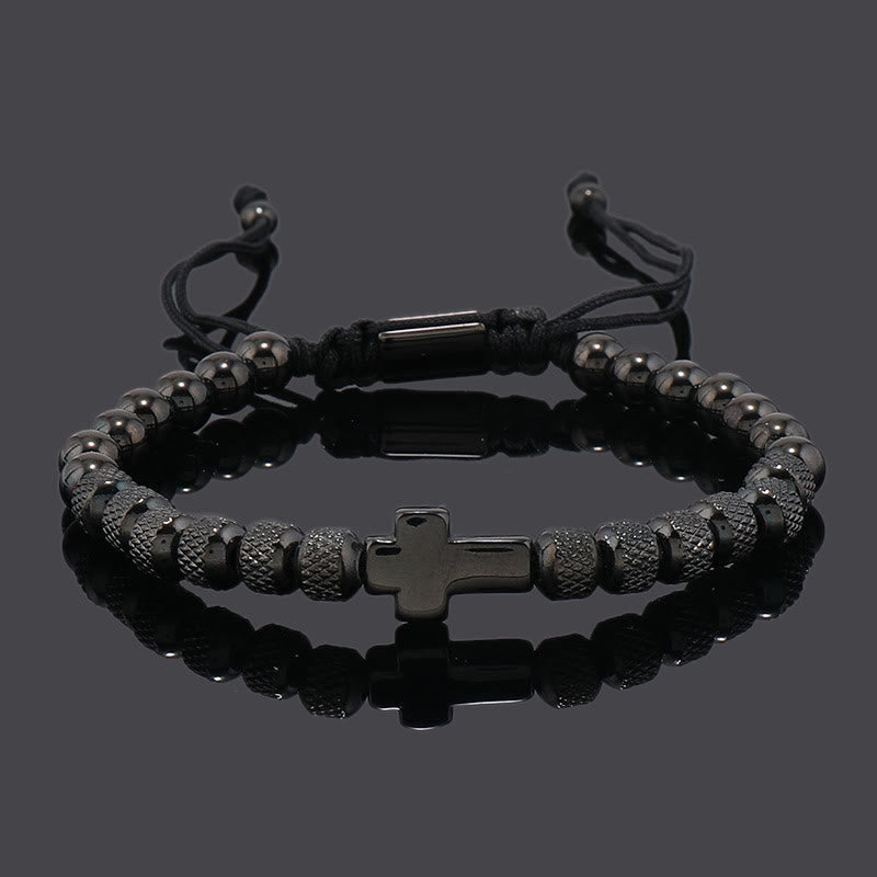 Conjunto de Pulseras de Cruz Apilables: Integración de Fe a la Moda