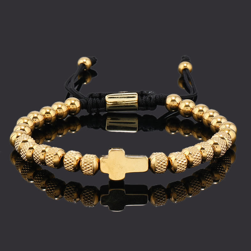 Conjunto de Pulseras de Cruz Apilables: Integración de Fe a la Moda