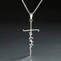 Cruz de Fe Elegante y Escrita: Encanto de Creencia Suave y Joyería para Uso Diario