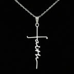 Cruz de Fe Elegante y Escrita: Encanto de Creencia Suave y Joyería para Uso Diario
