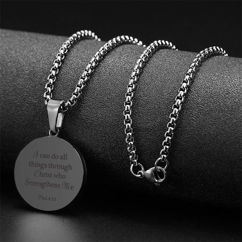 Collar de Péndulo de Oración Deportiva: Filipenses 4:13 & Icono Deportivo para Llevar a Diario