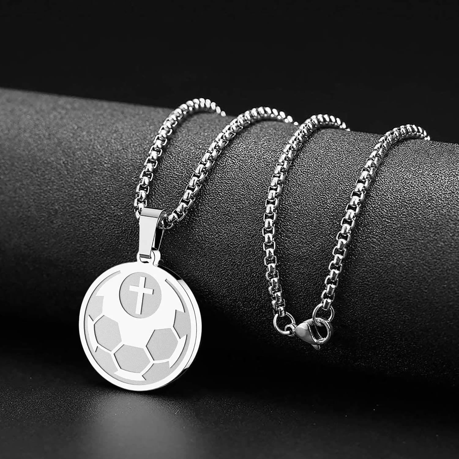 Collar de Péndulo de Oración Deportiva: Filipenses 4:13 & Icono Deportivo para Llevar a Diario