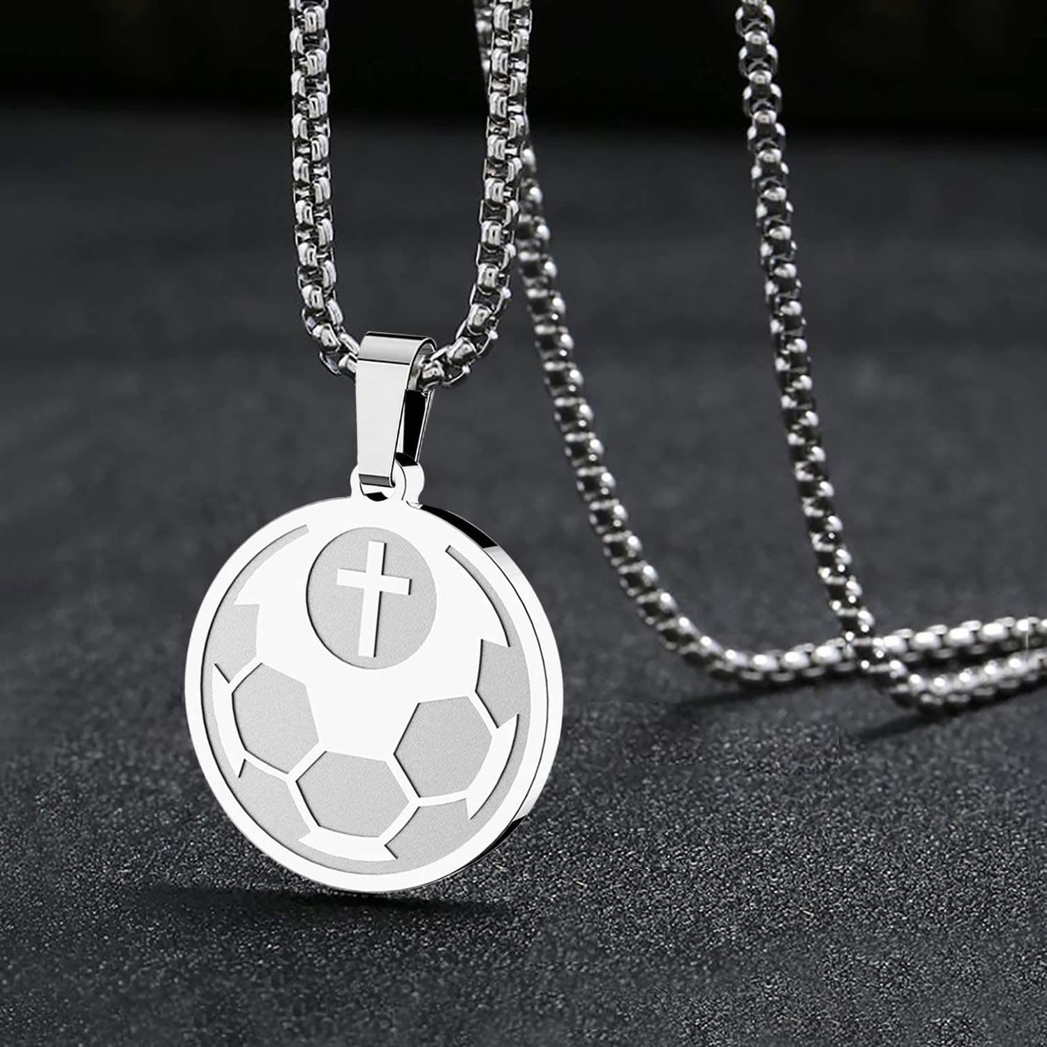 Collar de Péndulo de Oración Deportiva: Filipenses 4:13 & Icono Deportivo para Llevar a Diario