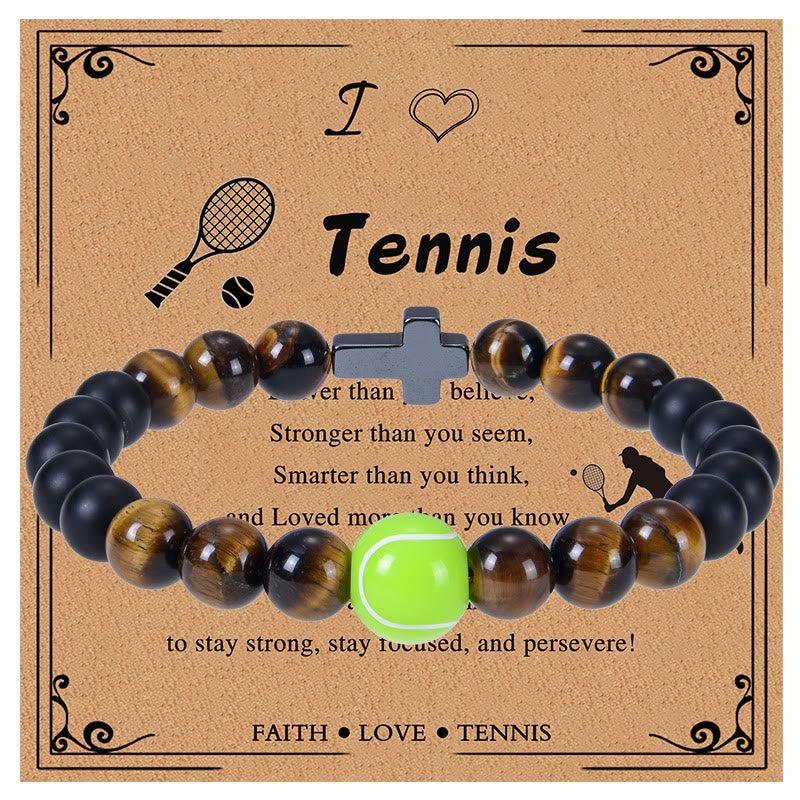 Pulsera Deportiva de Ojo de Tigre y Mate: Recordatorio de Fuerza Constante para la Vida Diaria