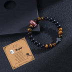 Pulsera Deportiva de Ojo de Tigre y Mate: Recordatorio de Fuerza Constante para la Vida Diaria
