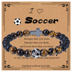Pulsera Deportiva de Ojo de Tigre y Mate: Recordatorio de Fuerza Constante para la Vida Diaria