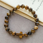 Pulsera Estilo Rosario de Ojo de Tigre: Piedra de Toque para la Reflexión