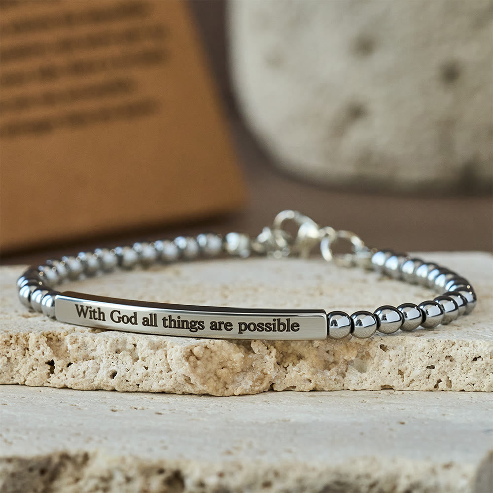 Pulsera de Mateo 19:26 y Salmo 46:5 en alemán: Recordatorio Silencioso de la Presencia Divina