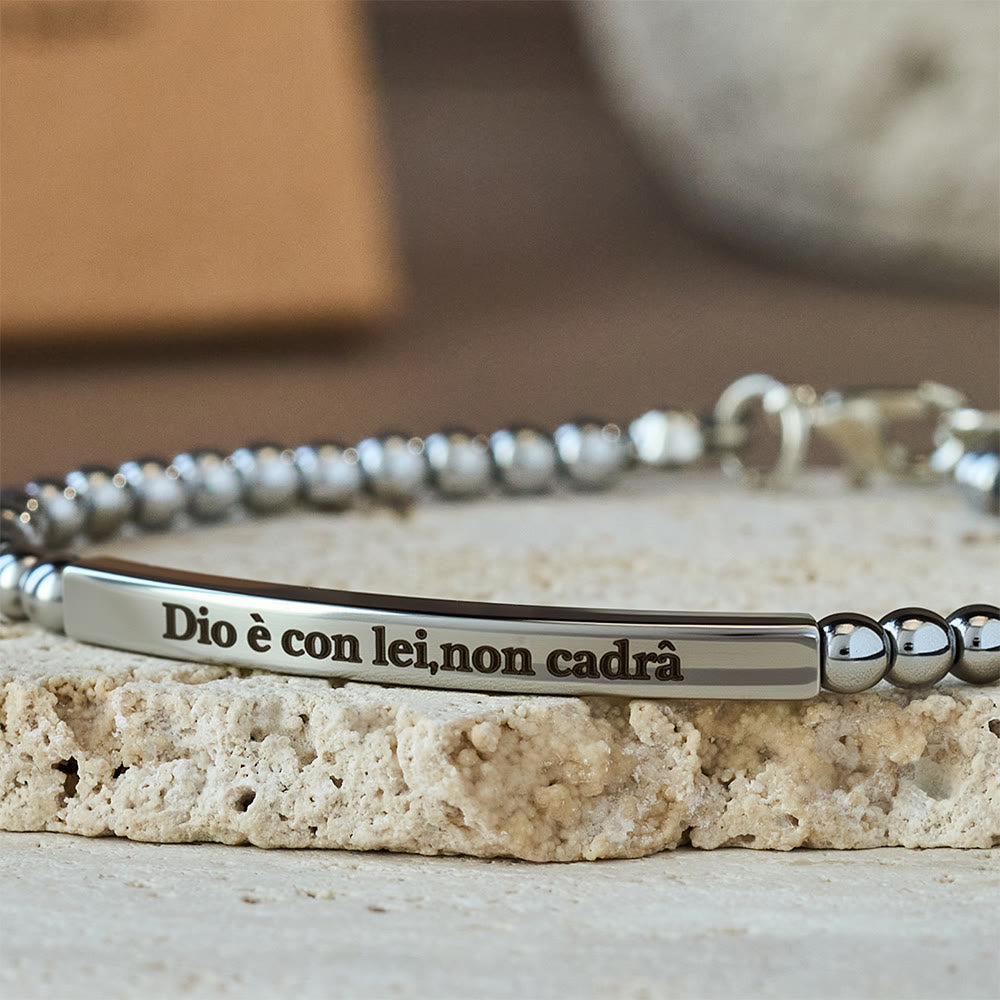 Pulsera de Mateo 19:26 y Salmo 46:5 en alemán: Recordatorio Silencioso de la Presencia Divina