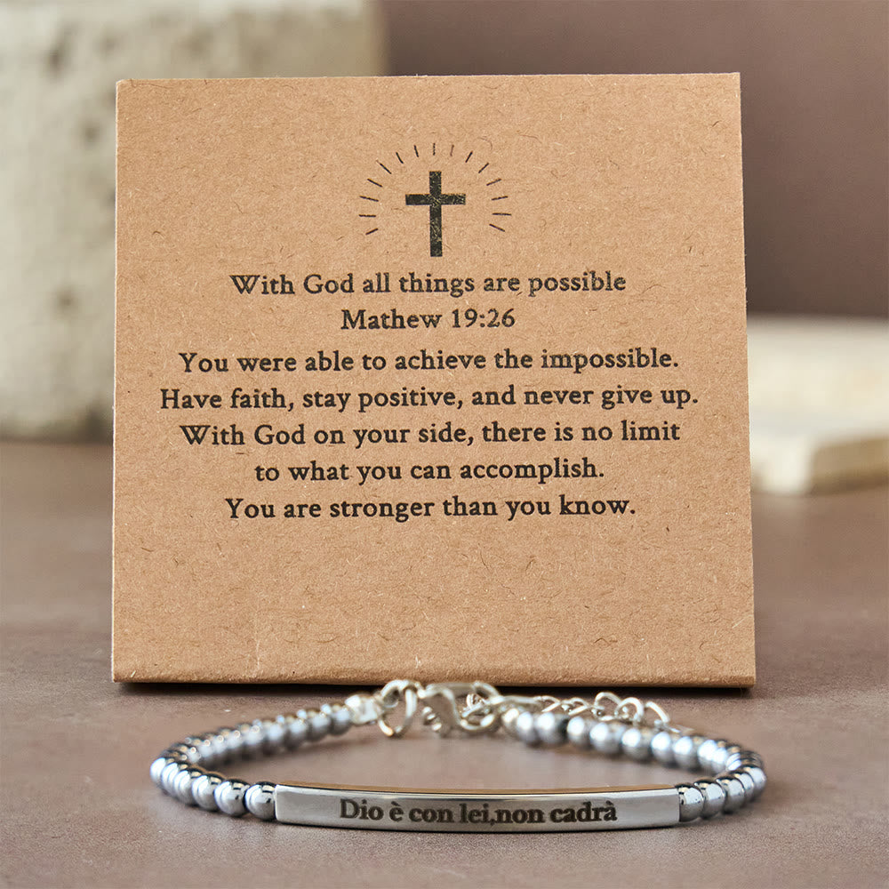 Pulsera de Mateo 19:26 y Salmo 46:5 en alemán: Recordatorio Silencioso de la Presencia Divina